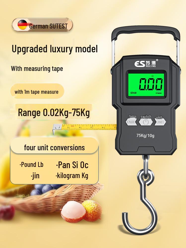 Handheld Electronic Scale with Tape Measure for Portable Weighing