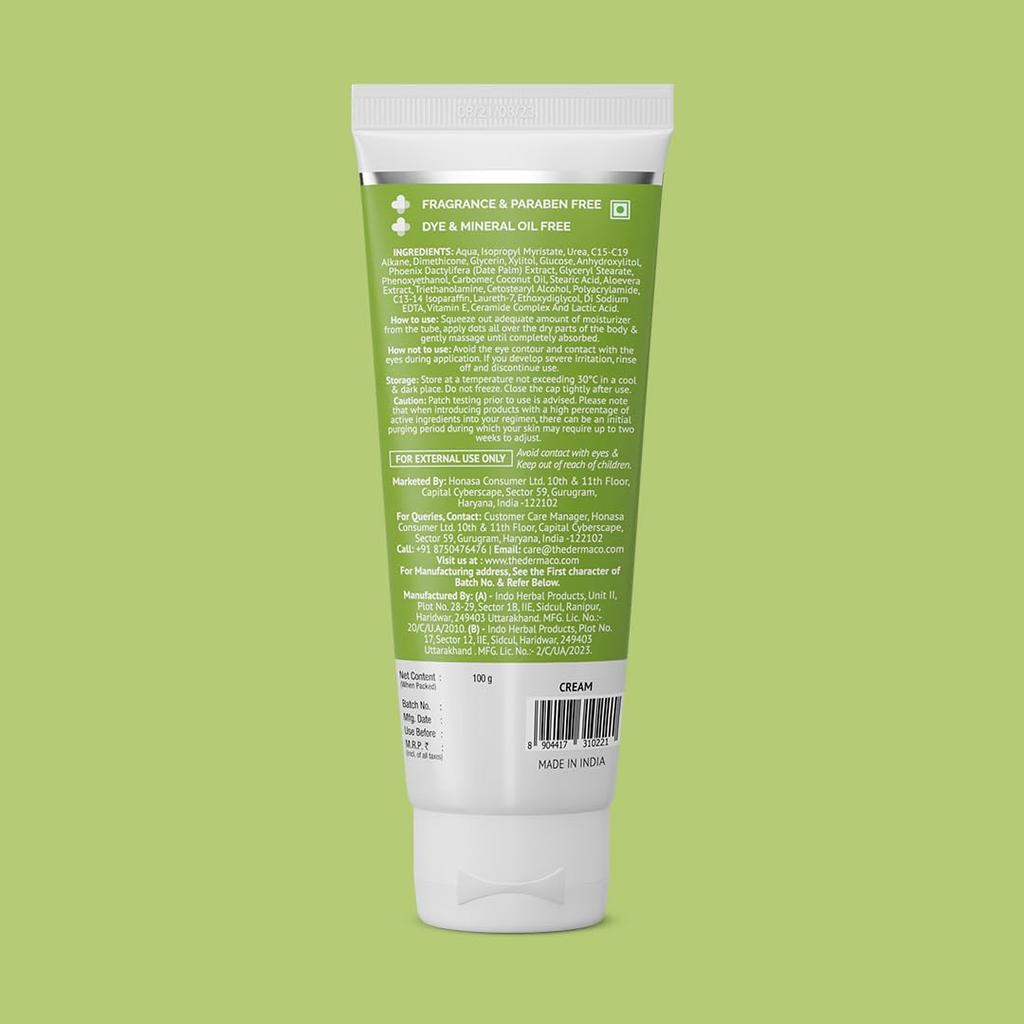 The Derma Co 4% Urea Deep Moisturizing Cream For Very Dry Skin Lightweight Barrier Repair 100 g Gentle Exfoliating Daily