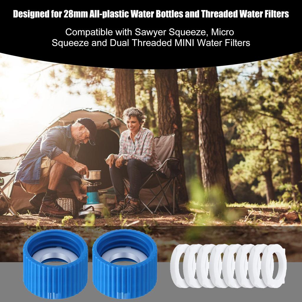 2Pcs Filtration Cleaning Couplings with Gasket Seals Water Filter Coupling Kits for Outdoor Hiking Camping Enduring