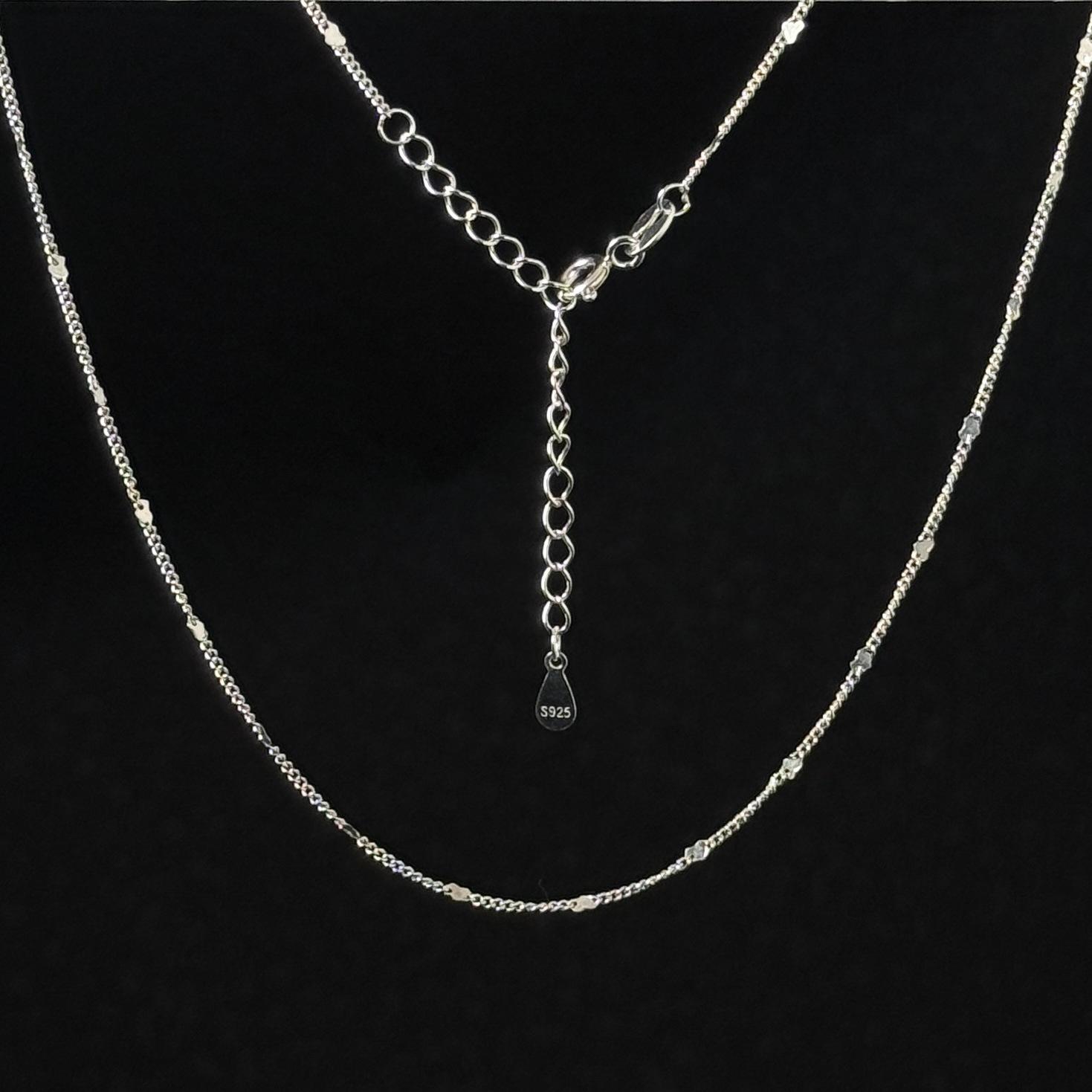 Adjustable S925 Sterling Silver Love Heart Clavicle Necklace for Women 40+5cm Adjustable