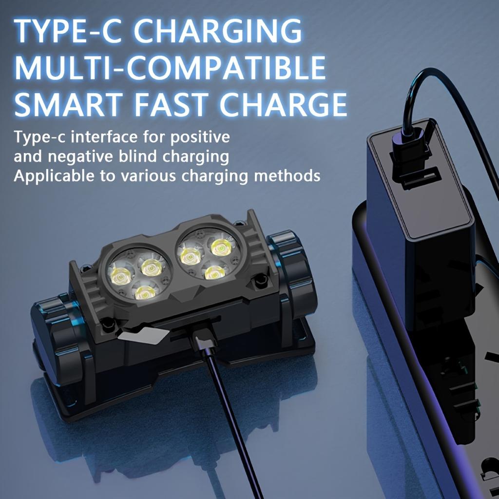 Lightweight and Ultra Bright Headlights with Multi-mode Magnetic Suction and Rotatable Head for Long-distance Night Fishing and Running Maintenance