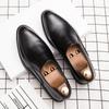 Men's pointed leather shoes spring and autumn British style business block lazy foot set young hairstylist shoes men