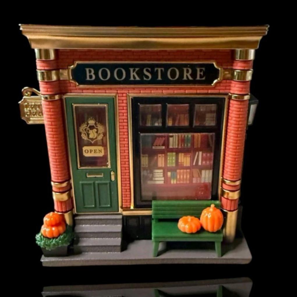 Bookstore Night Light with Warm Glow Bookstore Wall Projector Light Miniature LED Night Light for Office Living Room Bedroom