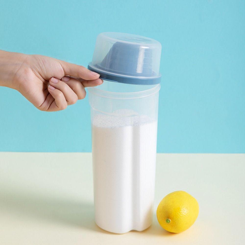 with Measuring Cup Laundry Powder Storage Box Transparent Detergent Powder Tank  Household