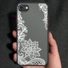 Lace flower pattern Frosted Transparent Hard Back Phone Casing Soft Silicone Edge Full Cover Case for iPhone 16 17 Samsung A16 A53 Redmi 10C 12 Note13