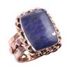 Natural Sodalite Gemstone Handmade 925 Sterling Silver Two Tone Ring Size 7 a2U47