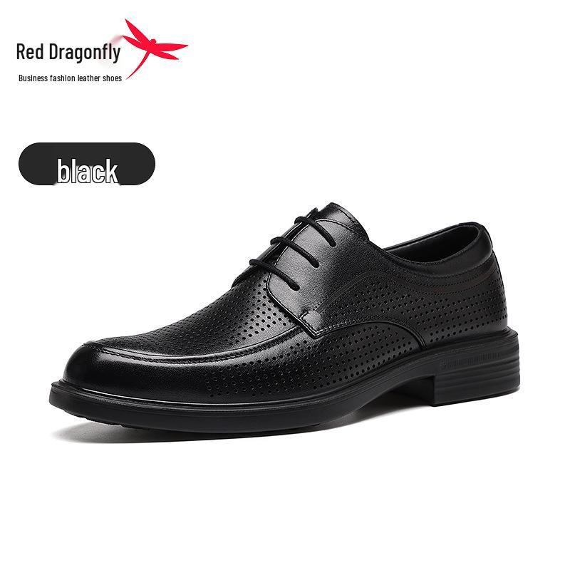 Red Dragonfly Men s Genuine Leather Derby Shoes - British Style Business Formal 39