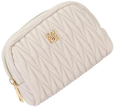 Ivory Pouch, Perfect for Carrying Cosmetics and Makeup. Quilted and Designed To Hold Small Items. Rosia Design, Cute Design. Product Code: 333193-11