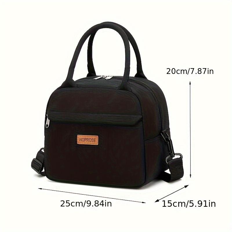 Non Food Contact Insulated Lunch Bag with Shoulder Strap Large Capacity, Oxford Fabric, Black White Design