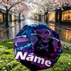 Custom Name Personalized Jinx Print Umbrella, Auto Open Close, 8‑Rib Sturdy Frame, Commute Camping Hiking Use, Birthday Gift