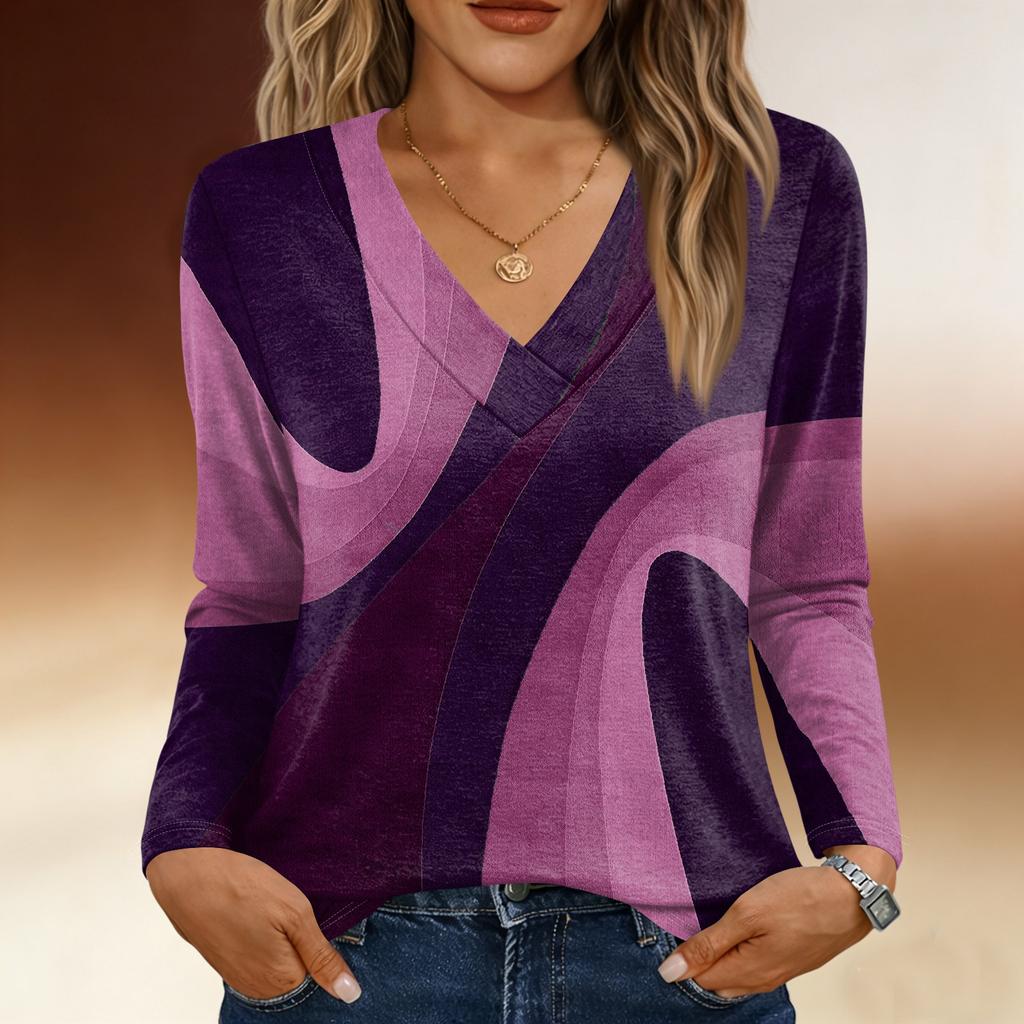 Long Sleeve Shirts For Women Cute Print Graphic Tees Blouses Casual Plus Size Basic Tops Pullover