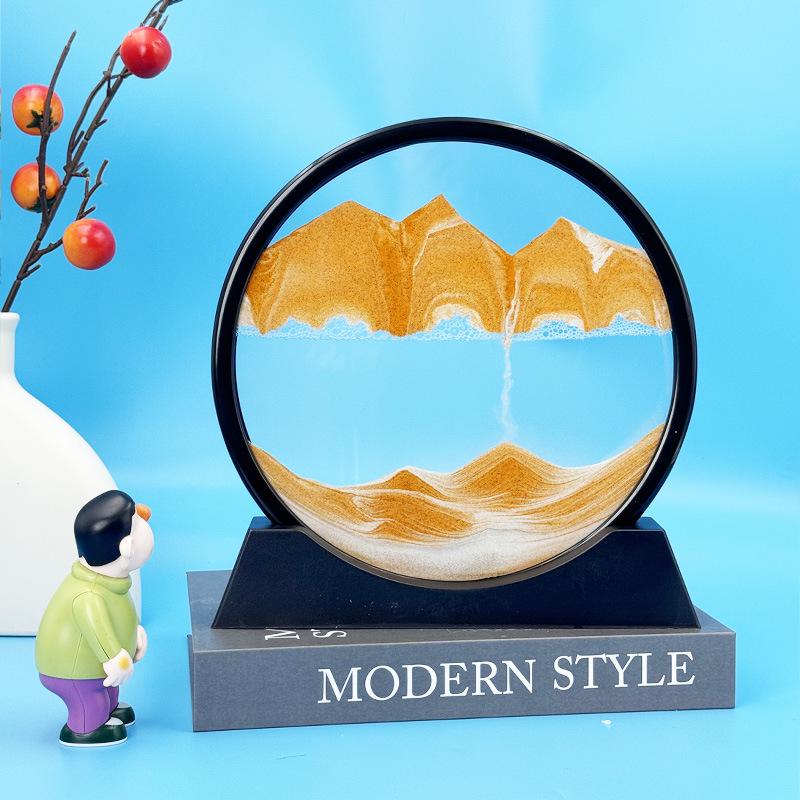 3D Dynamic Hourglass Quicksand Painting for Living Room Decoration – Creative Three-Dimensional Scenic Ornament & Home Gift