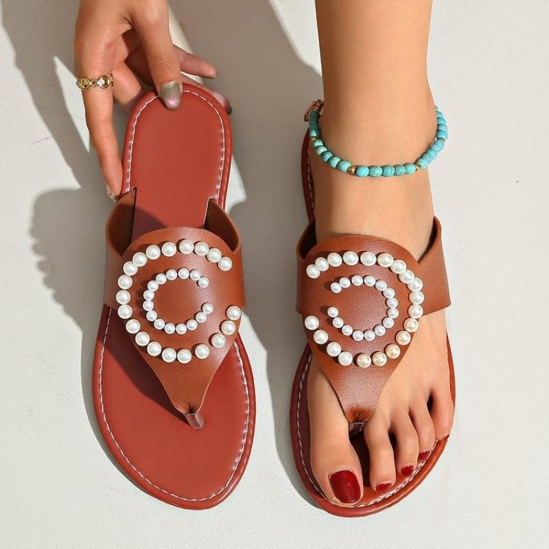 Large size flat toe slippers women's new beach cool slippers Yama women's shoes