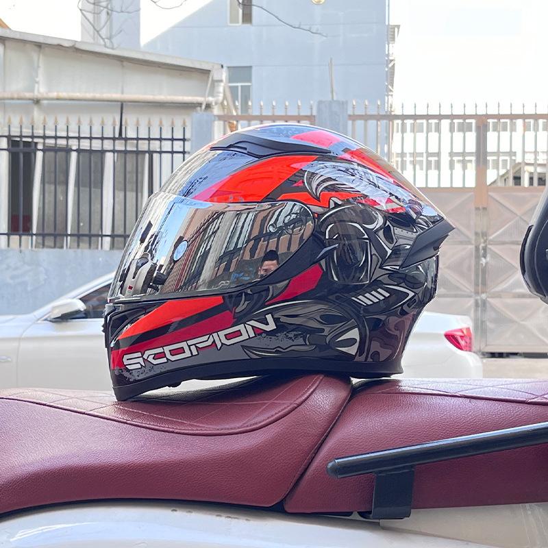 Motorcycle Helmet Full Helmet Can Be Equipped with Bluetooth Headset Men's Four-season Electric Bicycle Riding Helmet