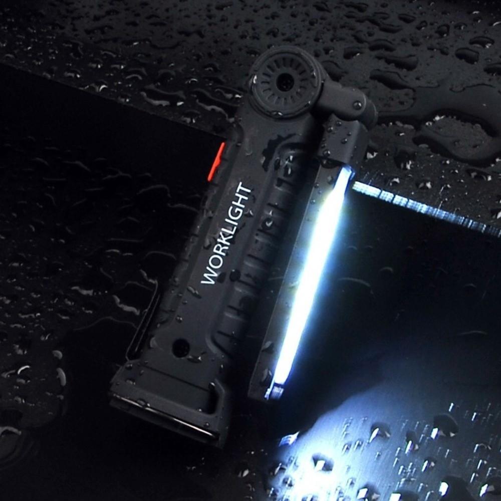 Dimmable LED Flashlight USB Rechargeable Inspection Lamp with Magnetic Hook COB LED Work Light BBQ