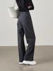 2026 Women's Black Cotton High-Waisted Wide-Leg Pants - Loose, Slimming, and Floor-Length for Spring and Autumn.