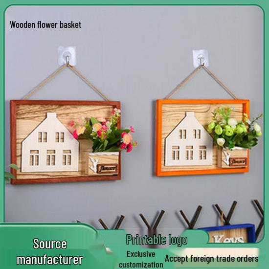 Wall Hanging Woven Basket Flower Pot - Rattan, Willow & Straw Design