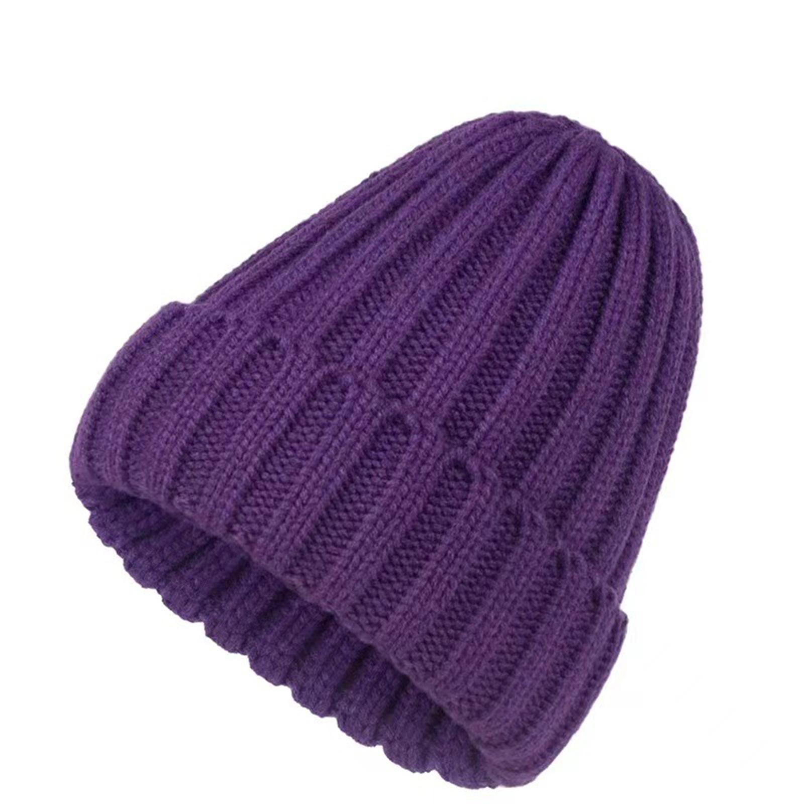 

Thickened Knitted Yarn Hat With Flanged Solid Color Pointed Hat, Fashionable And Versatile, Warm Couple s Hat One Size