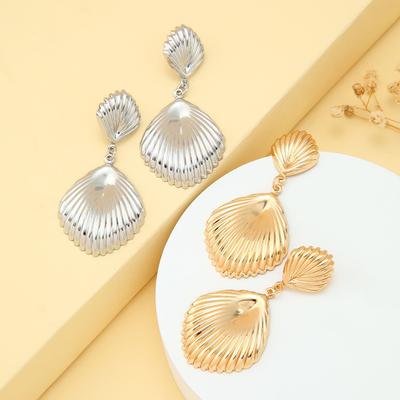 Metal Wind Earrings Fashion Creative Design Shell Earrings High Texture Texture Alloy Earrings