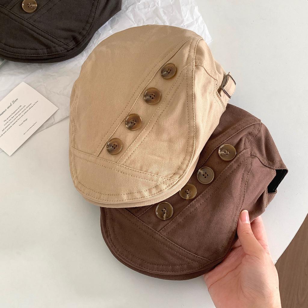 Unisex Cotton Beret With Sun Protection And Adjustable Fit For Spring And Autumn Wear