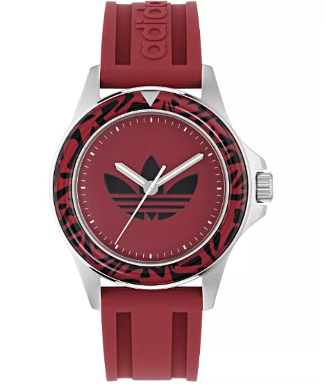 adidas originals watch AOFH24513 men's fashion watch quartz 5atm water resistant mineral glass red dial