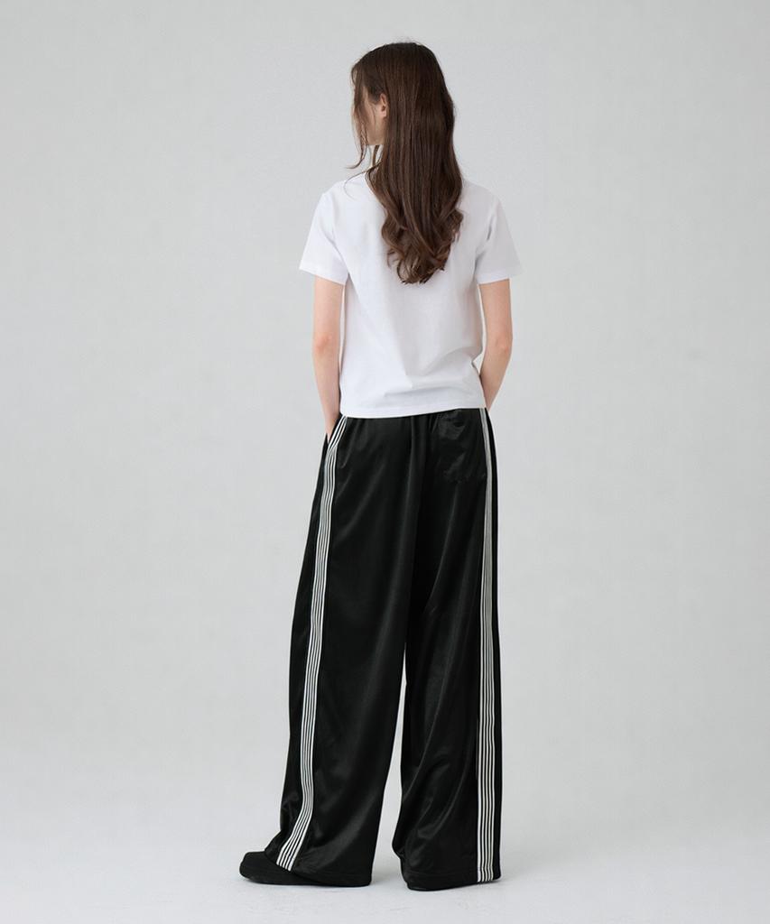 DANGLEDROP Dgdp Balloon Fit Curved Line Track Pants_Black