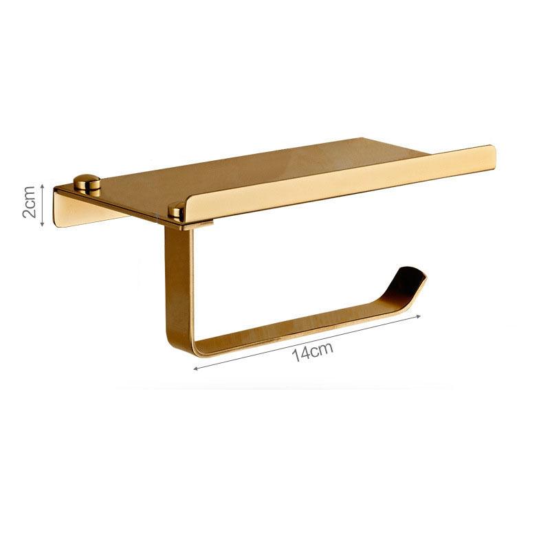 304 Stainless Steel Bathroom Tissue Holder Bathroom Cell Phone Holder Gold/Black Bathroom Cell Phone Holder Toilet Roll Holder