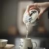 Retro Handwritten Ceramic Cover Bowl Teacup Kung Fu Tea Set Household Tea Bowl with Cover Anti-scalding Gourd Tea Bowl