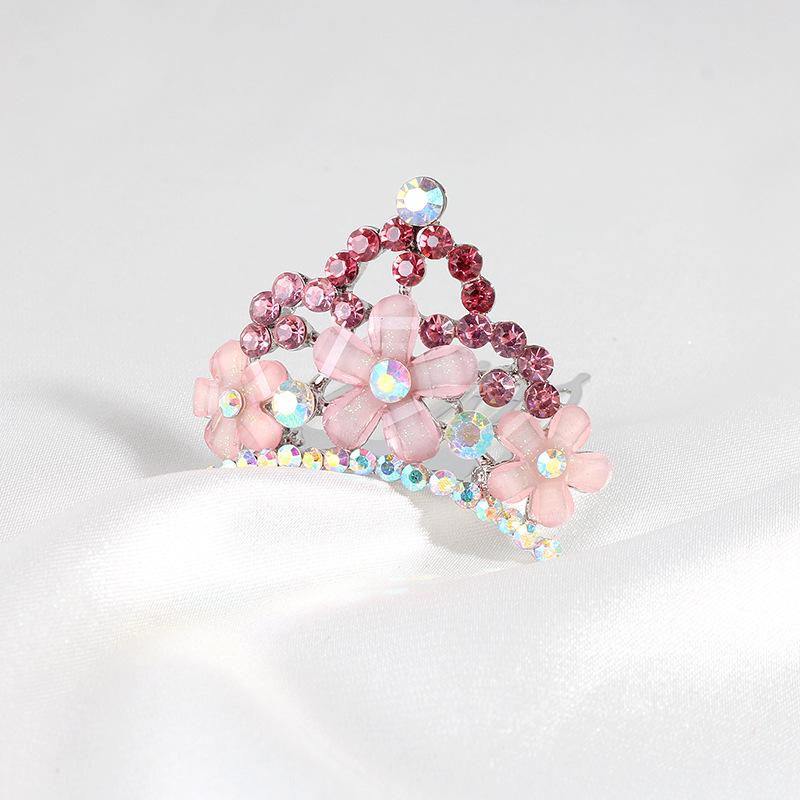 Children'S Hair Accessories Princess Crown Crystal Diamond Hairpin Fashion Hair Comb Comb Performance Princess Crown