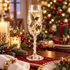 2D Printing Pattern Christmas Wine Glass Holly Leaves Xmas Bird Cup Glassware Tall Glass Party