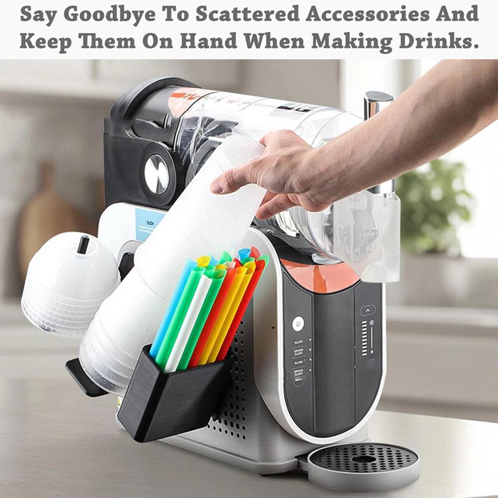 3-in-1 Becher-Organizer für Ninja Slushie-Maschine Desktop-Bar Papierbecherhalter Trennwand Seitenmontierter Halter für Becher, Deckel & Strohhalme