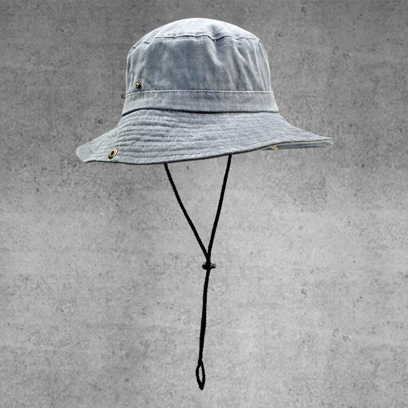 Western Cowboy Hat Women's Outdoor Camping Washed Bucket Hat Summer Sun Protection Shade Mountaineering Sun Hat
