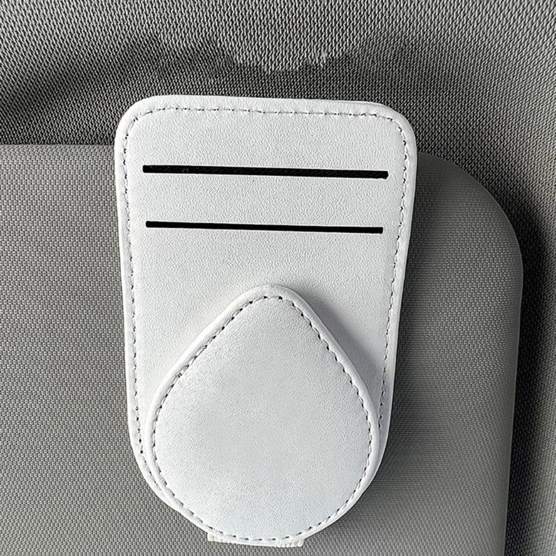 Universal Car Visors Clip Not Slip PU Leather Design Soft Padding Secure Storage Driver Accessory Upgrades For Eyewear
