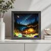 Soft Non-dazzling Night Light LED Photo Frame, Up Picture Wooden with 3D Surround Wall Decor Scenic Art Print, Ambient Lighting for Bedroom