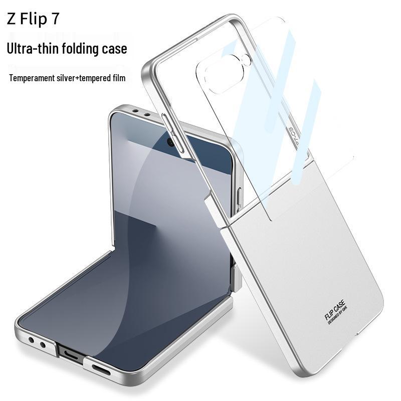 GKK Solid Color Anti-drop PC Case for Samsung Z Flip7 - Large Window, Skin-feel, Cross-border, Foldable Screen Protection