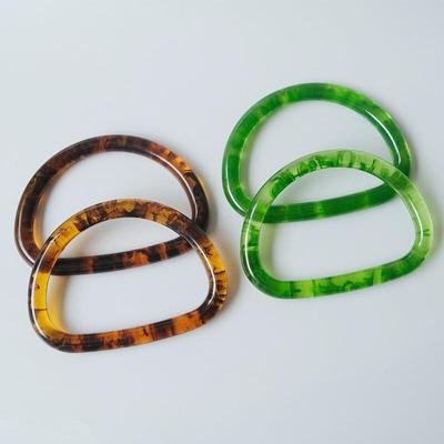 New Woman Bag Accessory Green Amber Acrylic Resin Bag Parts Luxury Handcrafted Wristband Women Replacement Bag Handle Circlet