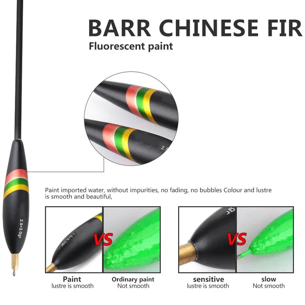 High Sensitivity Wood Fishing Bobbers Kit 15pcs Multipurpose Floats Fish Feed Durable Accessories