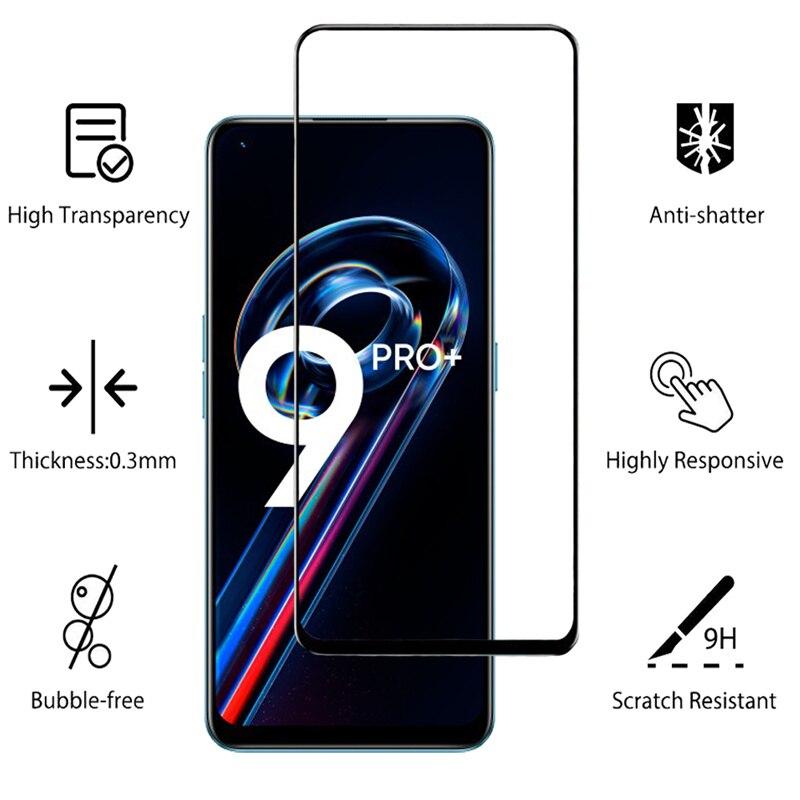KEYSION Gehärtetes Glas für Realme 9 5G 9 Pro+ 9i GT Neo 3 2 2T C35 C31 HD Displayschutzfolie für OPPO Reno7 Z 5G A96 A76 A95