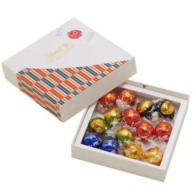 Lindt Schokolade Lindor Japan Collection Schachtel mit 14 Stück Fuji Geschenk mit Tragetasche und Einkaufstüte S