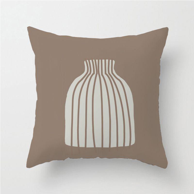 Coffee Colored Geometric Pillow Ins Atmosphere Sofa Cushion Brown Coffee Colored Living Room Cushion Homestay Model Room Pillow