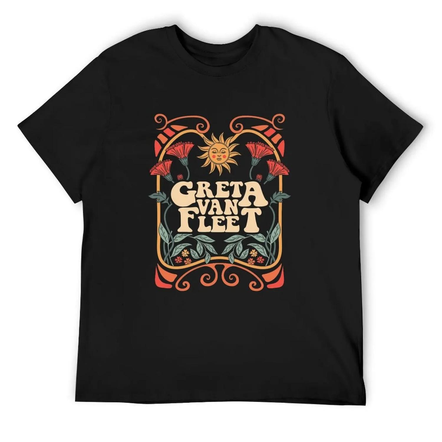 

Greta Van Fleet Rock Band Boho Vintage Musician T-Shirt funny costumes funny meme t-shirts man t shirt men tshirt S чёрный