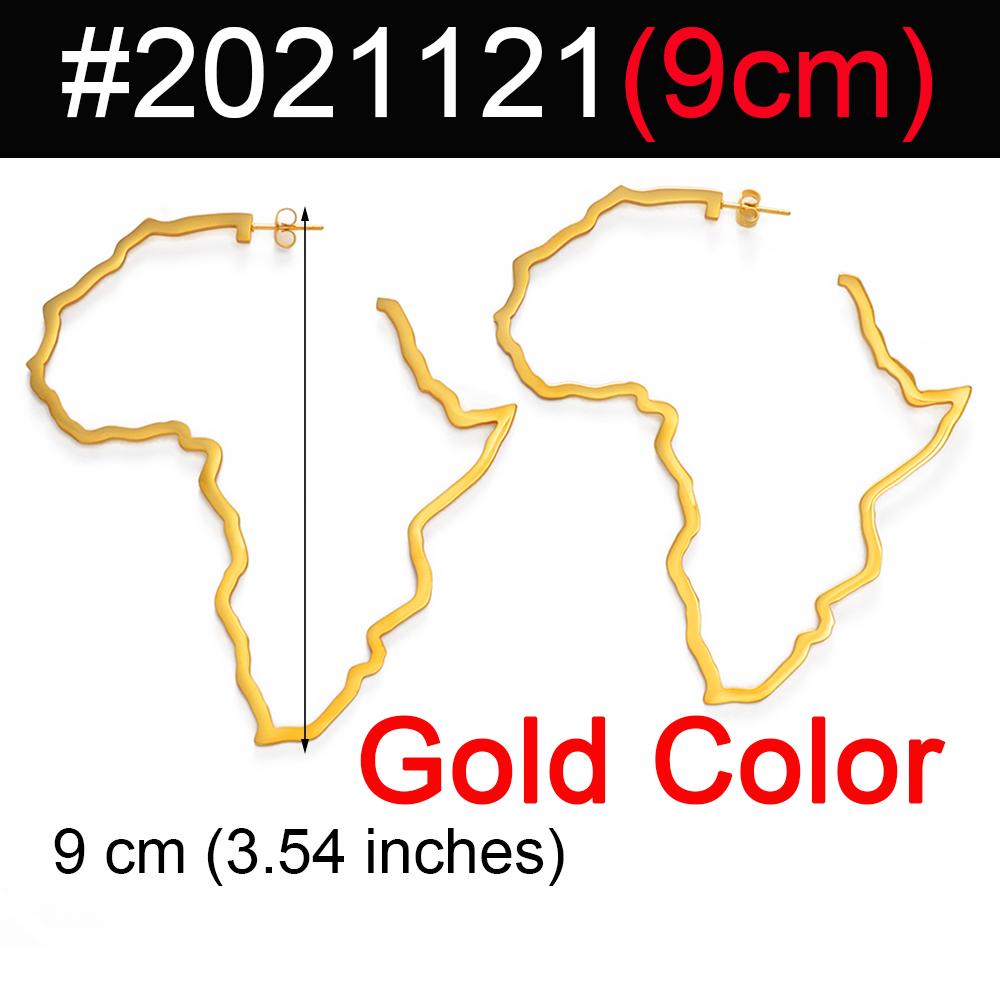 7CM/9CM Outline Africa Map Big Earrings Exaggerate Earring African Jewelry Traditional Ethnic Hyperbole Earrings #201121