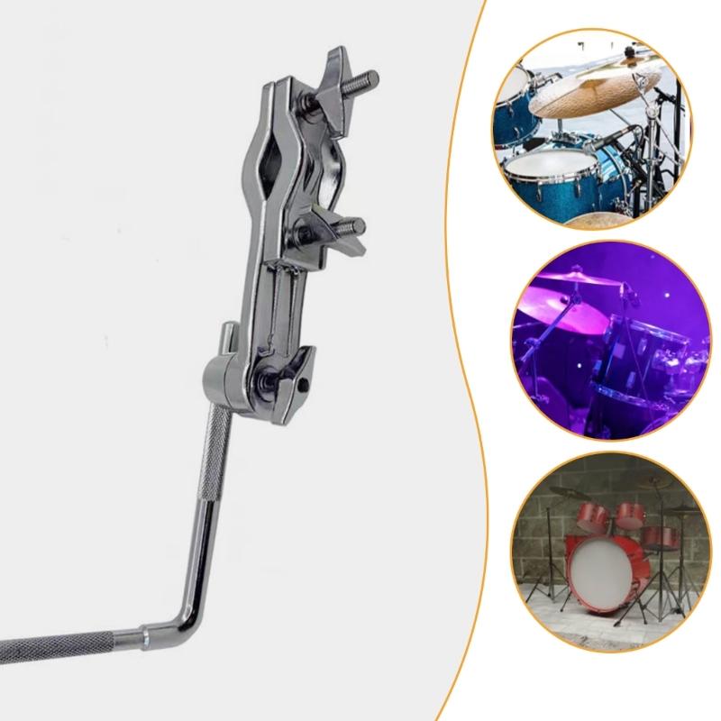 Adjustable Metal Cowbell Clamp L-Rod Drum Cowbell Connector Holder Clamp Percussion Instrument Mount Accessories