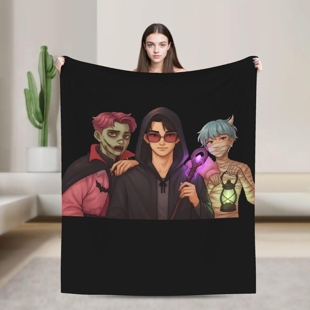 Baby Saja KPop Demon Hunters Saja Boys Blanket Warm Funny Plush Bedding Throws For Child Couch Chair Flannel Bedspread Bed Cover