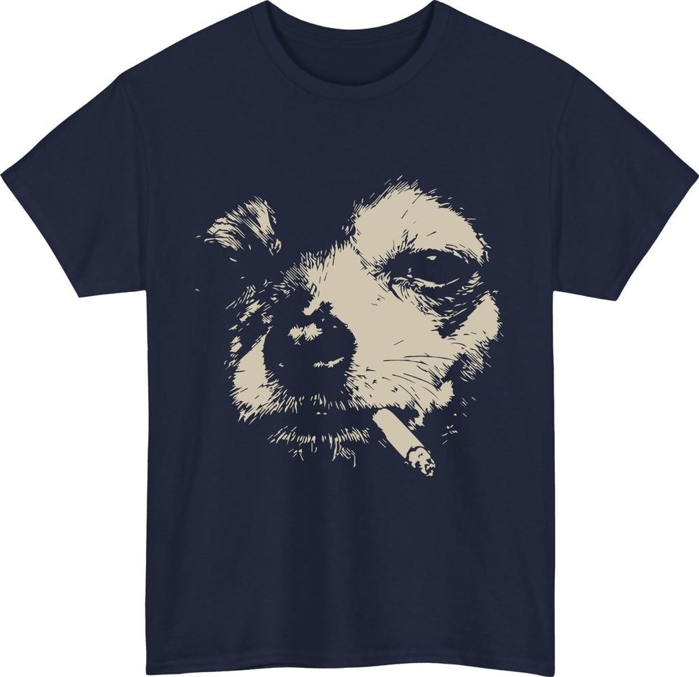 Smoking chihuahua tshirt funny dog meme grunge effect dog lovers gift tee top S