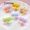 10Pcs New Cute Cartoon Little Bear Bow Series Flat Back Resin Cabochons DIY Jewelry Craft Decoration Accessorie