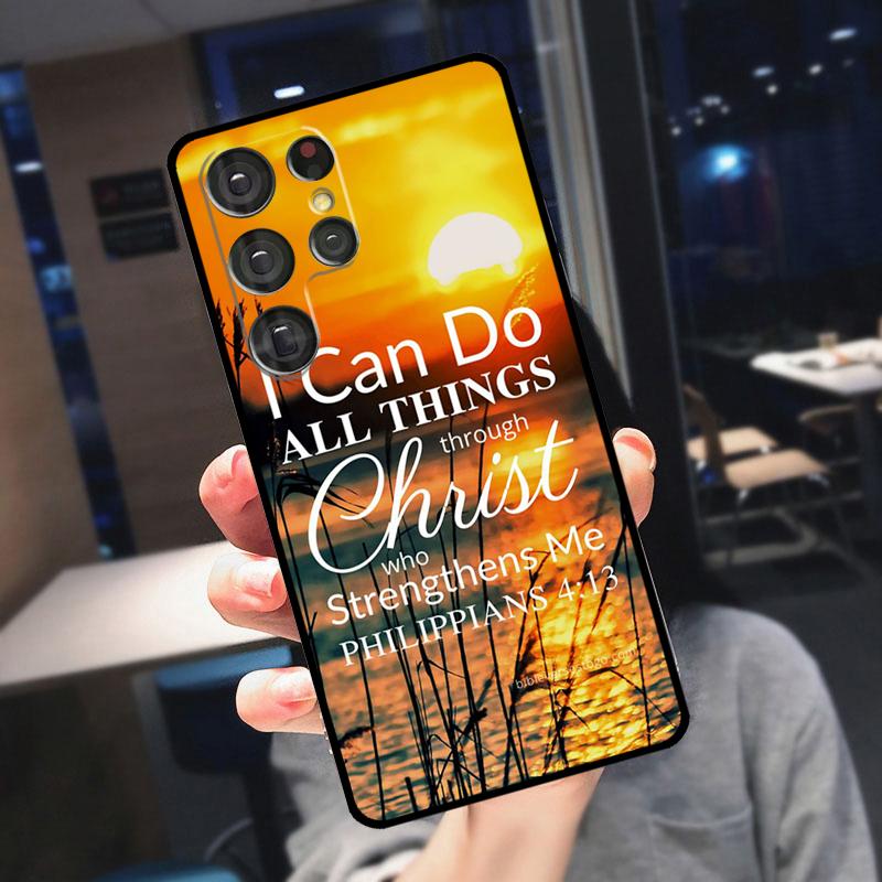 Bible Verse Philippians Jesus Christ Cover For Samsung Galaxy S25 Ultra S24 S22 S21 S23 Plus S20 FE S9 S10 S24 FE Phone Case