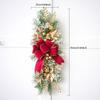 Christmas Door Swag Artificial PP Material Decorative Wreath with Bow Ornament Luxury Garland for Outdoor Home Holiday