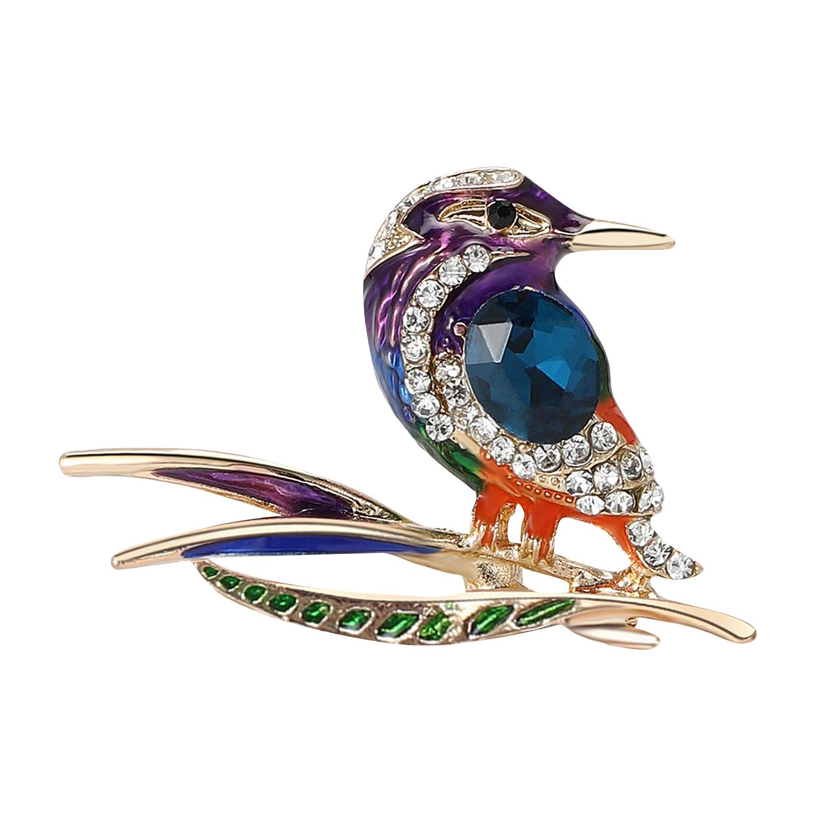 

Брошка дятел зі стразами, брошка-аксесуар для жіночого одягу на грудях високого класу з квітами One Size