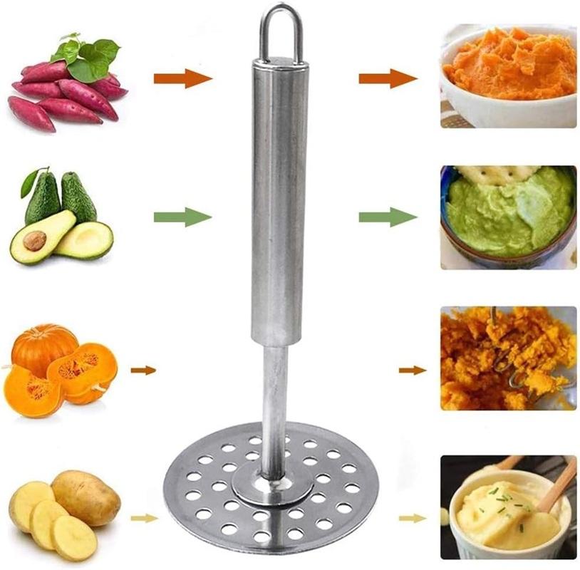 TreegoArt Stainless Steel Non Slip Handle Potato Masher Vegetable Masher For Home And Kitchen Tool - Pack Of 1
